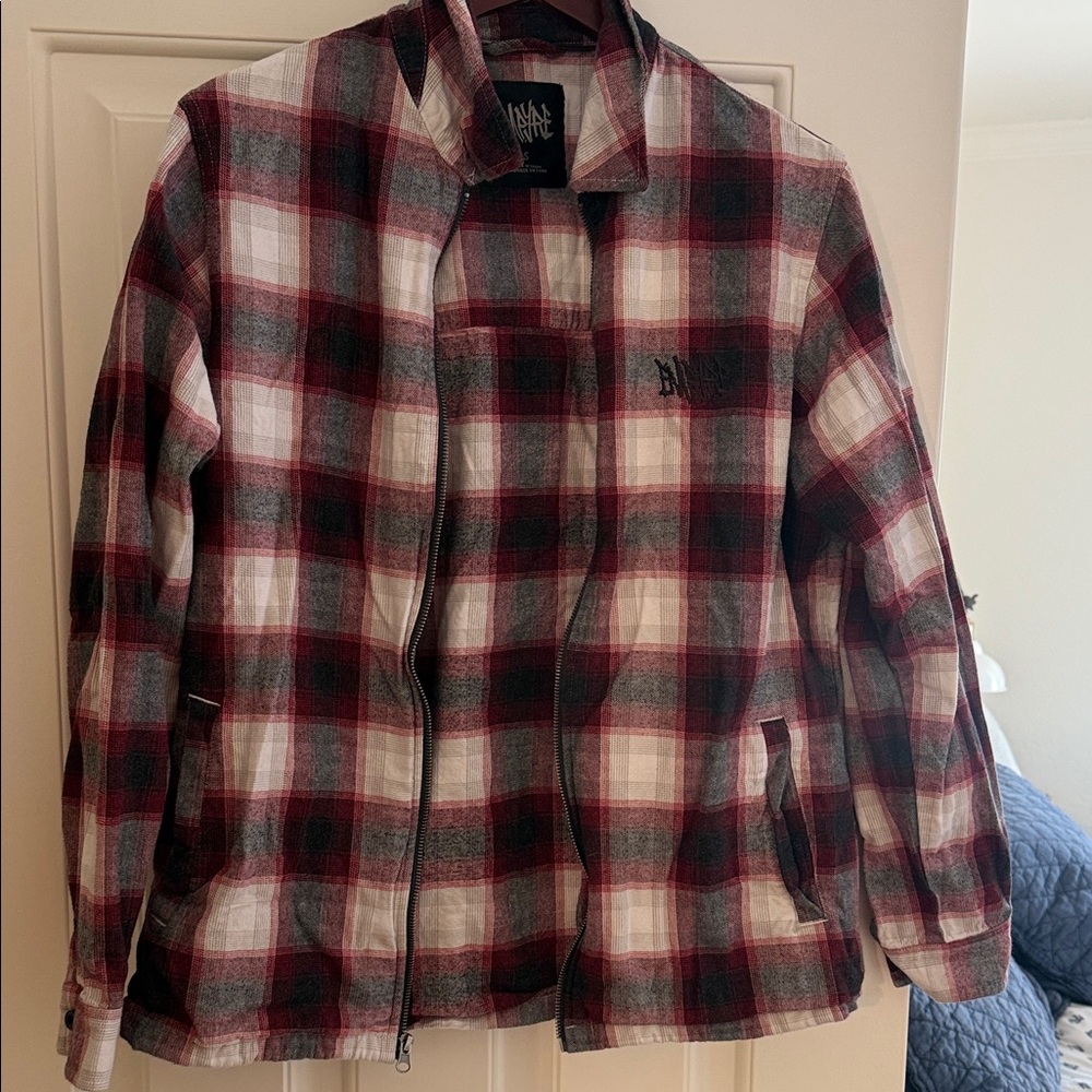 Empyre Red and Black Plaid Shirt Jacket